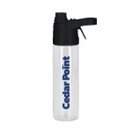 Spritzer 20 oz rPET Spray Water Bottle - Black Screen Print Spritzer 20 oz rPET Spray Water Bottle - Black Screen Print