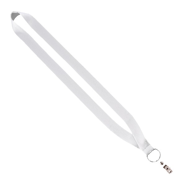 3/4" Dye-Sublimated Lanyard with Silver Tone Metal Crimp & Split Ring 1