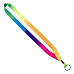 3/4" Tie Dye Lanyard with Metal Crimp & Metal Split-Ring 2 3/4" Tie Dye Lanyard with Metal Crimp & Metal Split-Ring 2