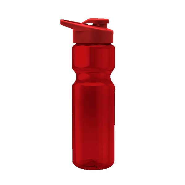 Tandem 28oz Recycled Transparent Bike Bottle w/Drink-thru Lid 1