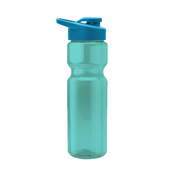 Tandem 28oz Recycled Transparent Bike Bottle w/Drink-thru Lid 1