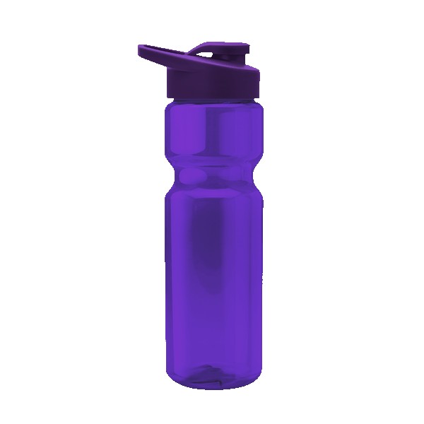 Tandem 28oz Recycled Transparent Bike Bottle w/Drink-thru Lid 1