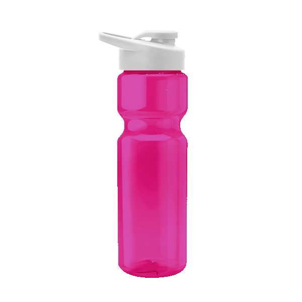 Tandem 28oz Recycled Transparent Bike Bottle w/Drink-thru Lid 1