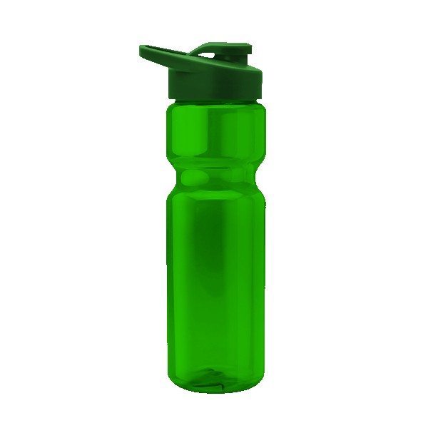 Tandem 28oz Recycled Transparent Bike Bottle w/Drink-thru Lid 1