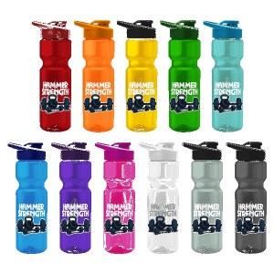 Tandem 28oz Recycled Transparent Bike Bottle w/Drink-thru Lid 1 Tandem 28oz Recycled Transparent Bike Bottle w/Drink-thru Lid 1