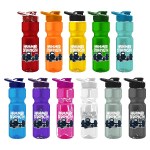 Tandem 28oz Recycled Transparent Bike Bottle w/Drink-thru Lid 1 Tandem 28oz Recycled Transparent Bike Bottle w/Drink-thru Lid 1