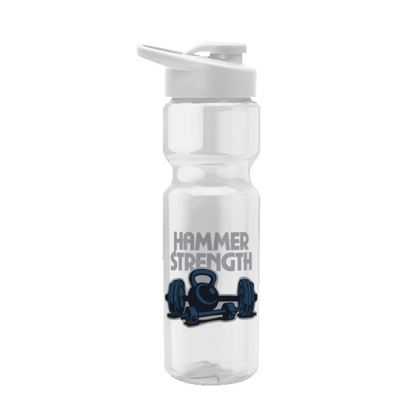 Tandem 28oz Recycled Transparent Bike Bottle w/Drink-thru Lid 1