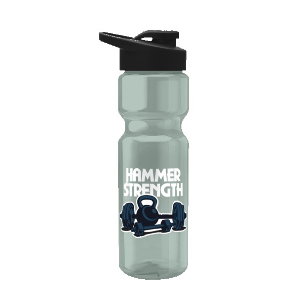 Tandem 28oz Recycled Transparent Bike Bottle w/Drink-thru Lid 1