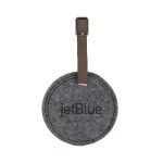 Juniper Felt Round Luggage Tag - Slate Gray Blank Juniper Felt Round Luggage Tag - Slate Gray Blank