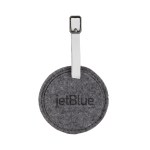 Juniper Felt Round Luggage Tag - Black Blank Juniper Felt Round Luggage Tag - Black Blank