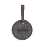 Juniper Felt Round Luggage Tag - Distressed Brown Juniper Felt Round Luggage Tag - Distressed Brown