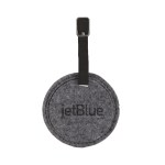 Juniper Felt Round Luggage Tag - Tan Blank Juniper Felt Round Luggage Tag - Tan Blank