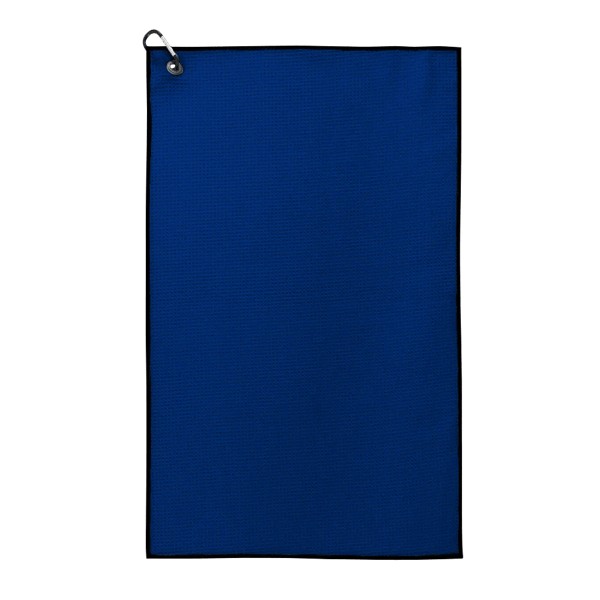 Waffle Weave Golf Towel with Black Corner Hook 1