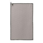 Waffle Weave Golf Towel with Black Corner Hook - Gray Blank Waffle Weave Golf Towel with Black Corner Hook - Gray Blank