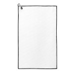 Waffle Weave Golf Towel with Black Corner Hook - White Blank Waffle Weave Golf Towel with Black Corner Hook - White Blank