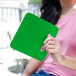 Square Hand Fan - Green Blank Square Hand Fan - Green Blank