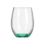 Wine O'Clock 9oz ARC Stemless Wine Glass C8832 with Color Bottom - Green Blank Wine O'Clock 9oz ARC Stemless Wine Glass C8832 with Color Bottom - Green Blank