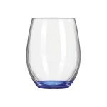 Wine O'Clock 9oz ARC Stemless Wine Glass C8832 with Color Bottom - Blue Blank Wine O'Clock 9oz ARC Stemless Wine Glass C8832 with Color Bottom - Blue Blank