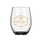 Wine O'Clock 9oz ARC Stemless Wine Glass C8832 with Color Bottom - Black Pad Print Wine O'Clock 9oz ARC Stemless Wine Glass C8832 with Color Bottom - Black Pad Print