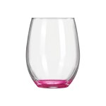 Wine O'Clock 9oz ARC Stemless Wine Glass C8832 with Color Bottom - Pink Blank Wine O'Clock 9oz ARC Stemless Wine Glass C8832 with Color Bottom - Pink Blank