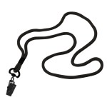 1/8" Polyester Cord Lanyard with Bulldog Clip - Blank 1/8" Polyester Cord Lanyard with Bulldog Clip - Blank