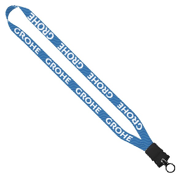 3/4" rPET Dye-Sublimated Lanyard with Plastic Snap-Buckle Release and O-Ring 1