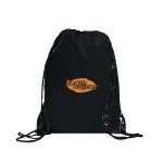 Centauri Recycled Black Trim Drawstring Bag - Black Screen Print Centauri Recycled Black Trim Drawstring Bag - Black Screen Print