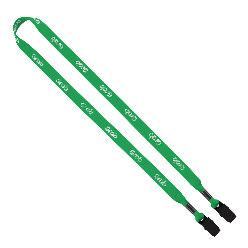 5/8" Dye-Sublimated Tubular Double Bulldog Clip Lanyard 1