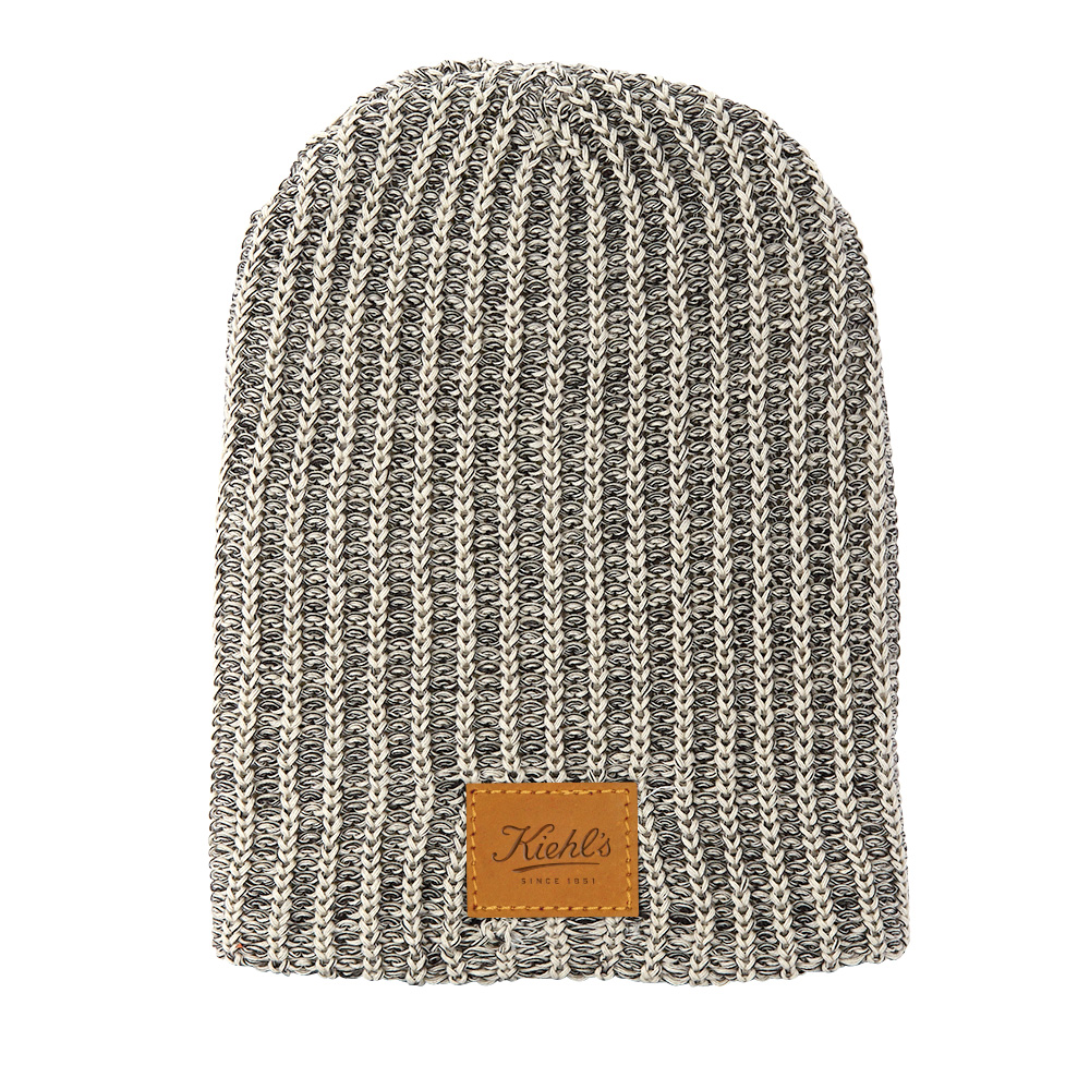 Haberdasher Knit Beanie with Leather Patch 1