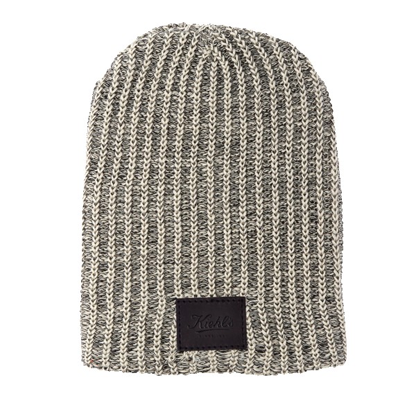 Haberdasher Knit Beanie with Leather Patch 1