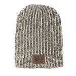 Haberdasher Knit Beanie with Leather Patch 1 Haberdasher Knit Beanie with Leather Patch 1