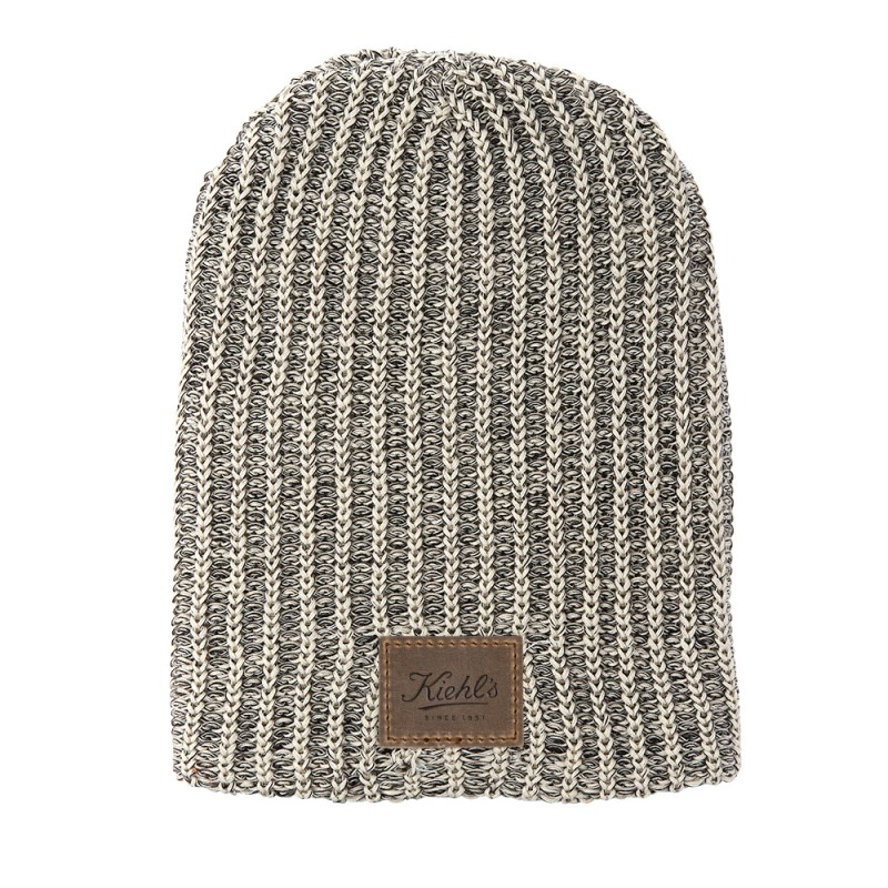 Haberdasher Knit Beanie with Leather Patch 1 Haberdasher Knit Beanie with Leather Patch 1
