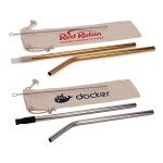 Hoover Stainless Steel Straw Set - Silver Tone Thermal Transfer Hoover Stainless Steel Straw Set - Silver Tone Thermal Transfer