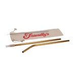Hoover Stainless Steel Straw Set - Gold Screen Print Hoover Stainless Steel Straw Set - Gold Screen Print