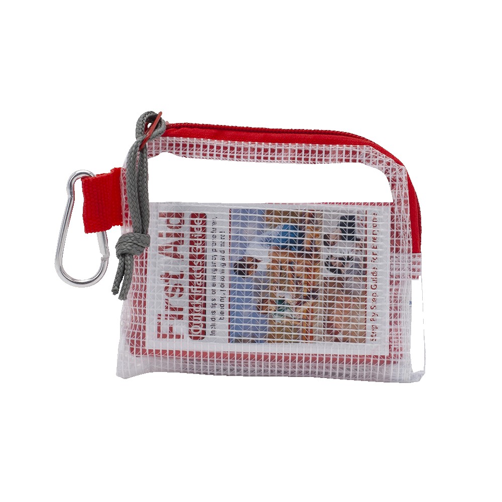 Outdoor Safety & First Aid Kit in a Zippered Clear Nylon Bag 1