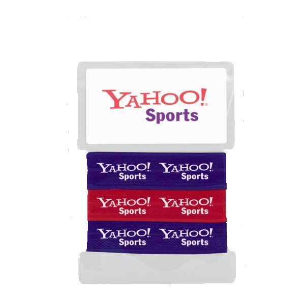 3 Piece 3/4" Fold Over Hair Tie (1 Color Imprint) and Card Holder (Full-Color) 1