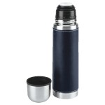 Leatherette Vacuum Bottle - 16 Oz. - Navy Blue Blank Leatherette Vacuum Bottle - 16 Oz. - Navy Blue Blank