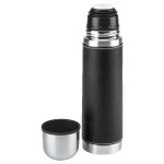 Leatherette Vacuum Bottle - 16 Oz. - Black Blank Leatherette Vacuum Bottle - 16 Oz. - Black Blank