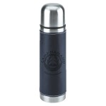 Leatherette Vacuum Bottle - 16 Oz. - Navy Blue Debossed Leatherette Vacuum Bottle - 16 Oz. - Navy Blue Debossed