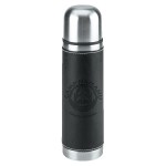 Leatherette Vacuum Bottle - 16 Oz. - Black Debossed Leatherette Vacuum Bottle - 16 Oz. - Black Debossed