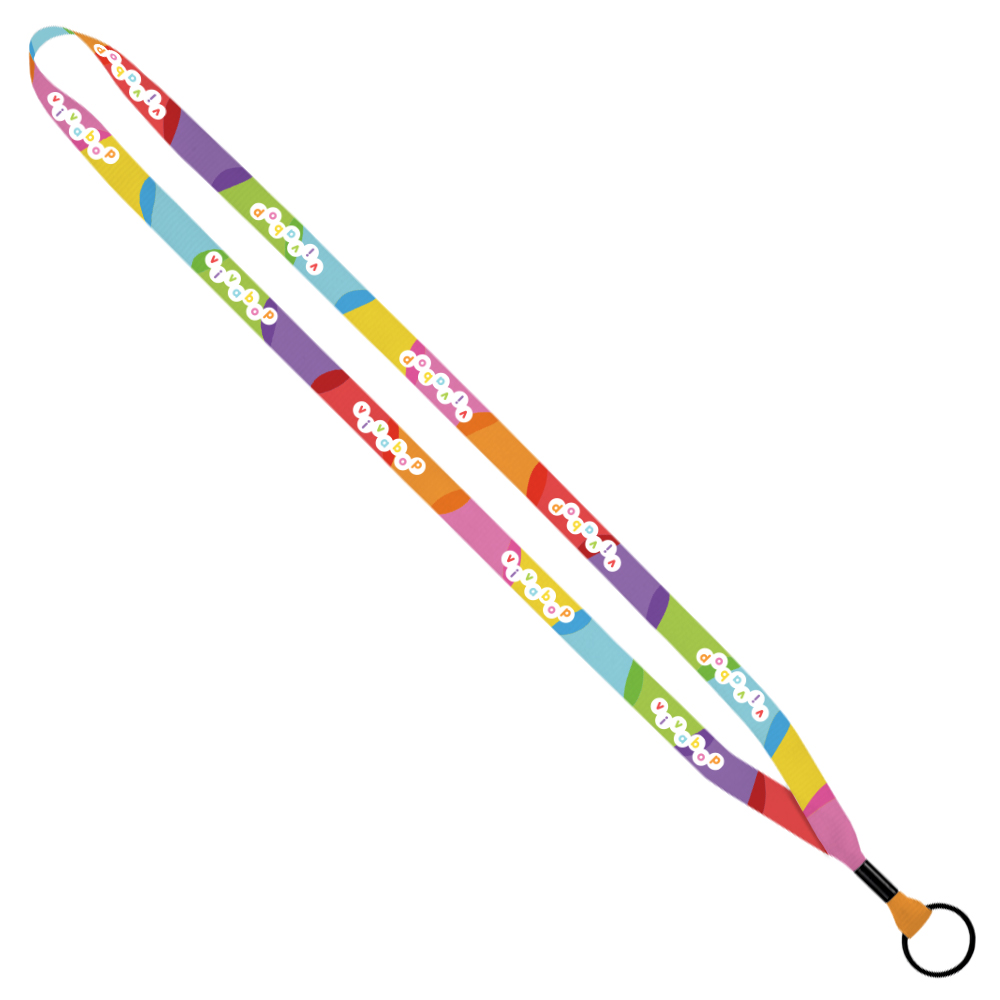 1/2" Dye-Sublimated Lanyard with Metal Crimp & Metal Split-Ring 1