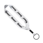 3/4" Polyester Key Chain with Crimp Split Ring - White 3/4" Polyester Key Chain with Crimp Split Ring - White