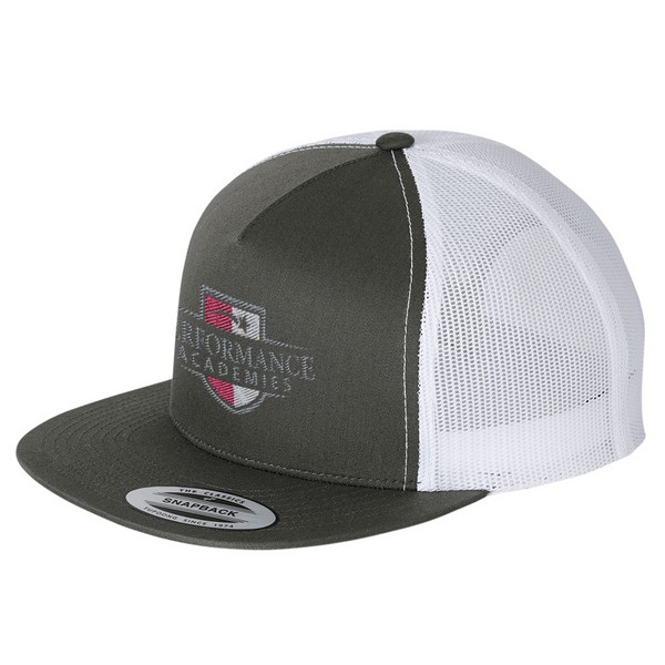 Yupoong 6006 5-Panel Flat Bill Trucker Cap 1