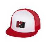 Yupoong 6006 5-Panel Flat Bill Trucker Cap - Red Yupoong 6006 5-Panel Flat Bill Trucker Cap - Red