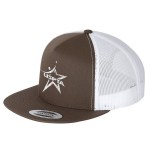 Yupoong 6006 5-Panel Flat Bill Trucker Cap - White Yupoong 6006 5-Panel Flat Bill Trucker Cap - White