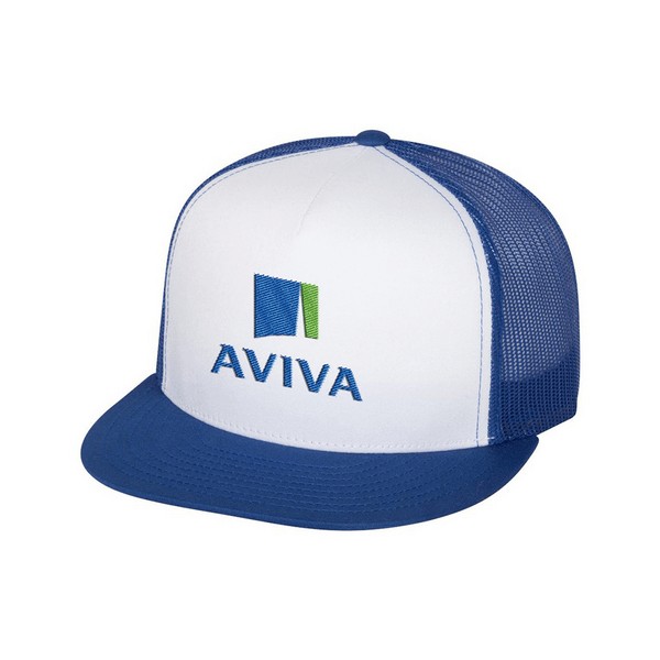 Yupoong 6006 5-Panel Flat Bill Trucker Cap 1