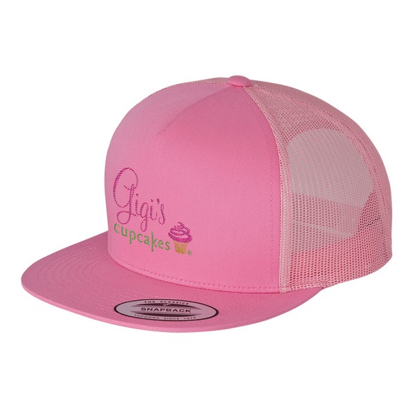 Yupoong 6006 5-Panel Flat Bill Trucker Cap 1