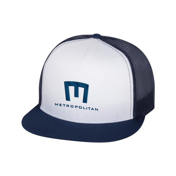 Yupoong 6006 5-Panel Flat Bill Trucker Cap 1