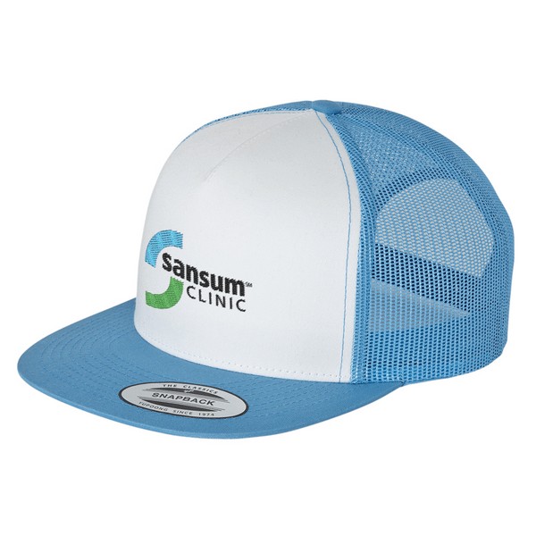 Yupoong 6006 5-Panel Flat Bill Trucker Cap 1