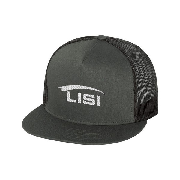 Yupoong 6006 5-Panel Flat Bill Trucker Cap 1